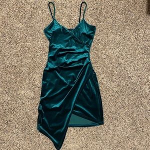 Green Velvet Mini Dress